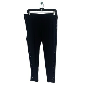 Torrid plus size black leggings sequin stripe down side of legs casual size 2XL